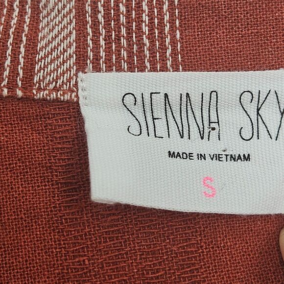 SIENNA SKY Cotton Mini Dress Womens SMALL or XS Fall Rust - Picture 9 of 12